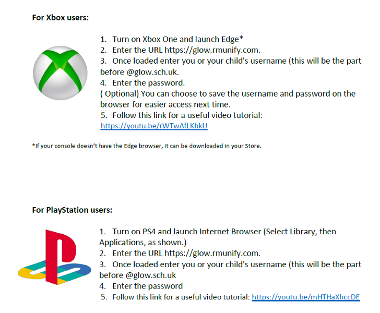 How to access Glow using an Xbox or PlayStation