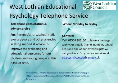 West Lothian Education Psychology Telephone Service